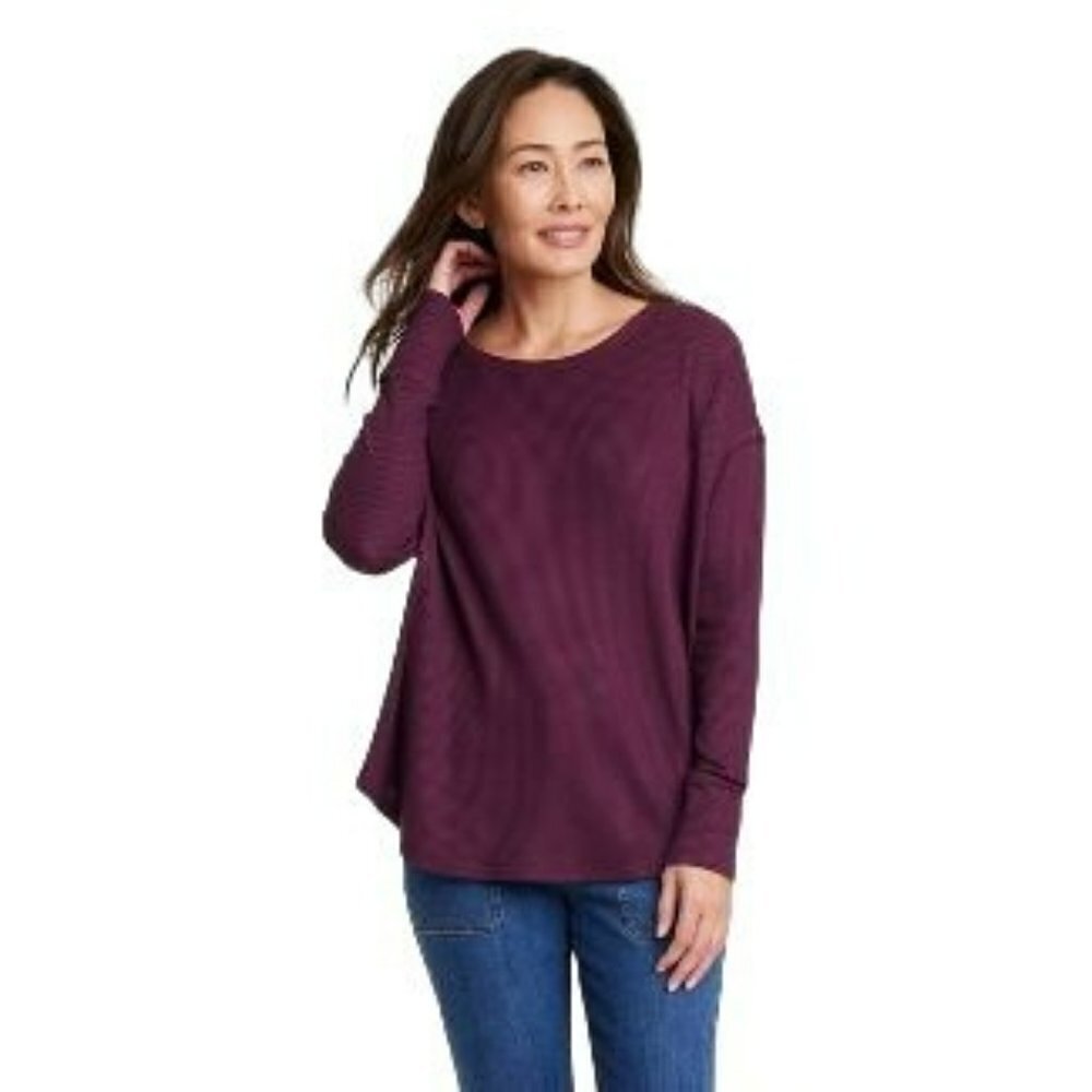 Women's Long Sleeve U-Neck Tunic Top | Knox Rose | Large